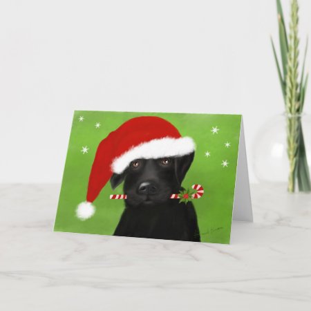 Santa's Little Helper Christmas Labrador Holiday Card
