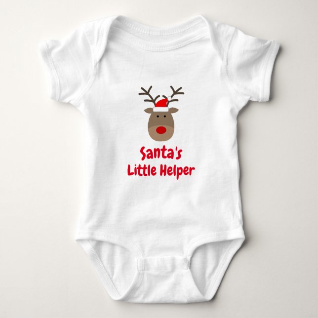 Santa's little helper Christmas reindeer bodysuit (Front)