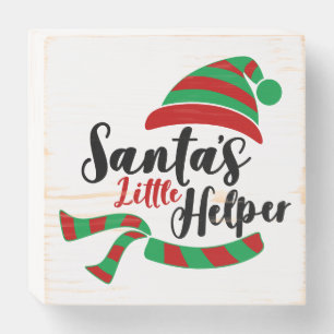 Santa's Little Helper Christmas Wooden Box Sign