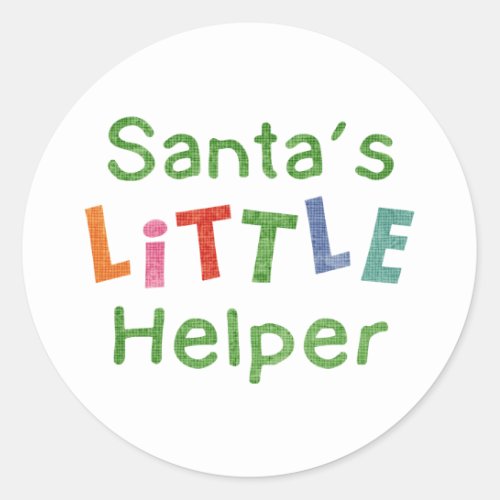 Santas Little Helper Classic Round Sticker