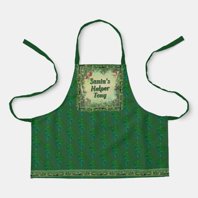 Santa's Little Helper (customizable) Apron (Front)