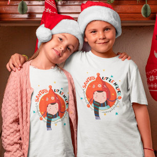 Santas Little Helper Cute Child Text Christmas T-Shirt