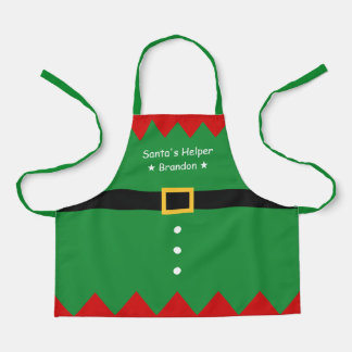 Santa's Little Helper Cute Christmas Elf for Kids Apron