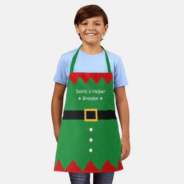 NWT Build A Bear Workshop Red Christmas Santa's Santa Helper elf apron 