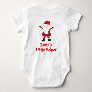 Santas Little Helper Cute Santa Claus Red Baby Bodysuit