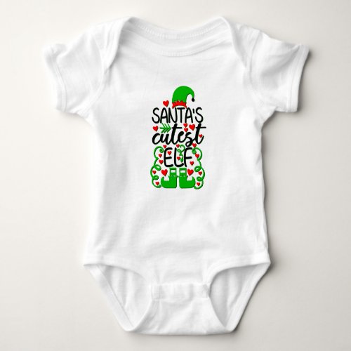 Santas Little Helper Elf Hat Shoes Green Red Baby Bodysuit