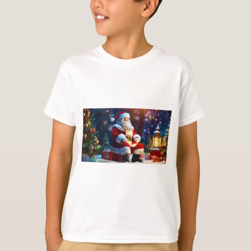 Santas Little Helper Festive Boys Tee T_Shirt