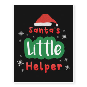 Santa's Little Helper Funny Xmas Elf Costume Temporary Tattoos