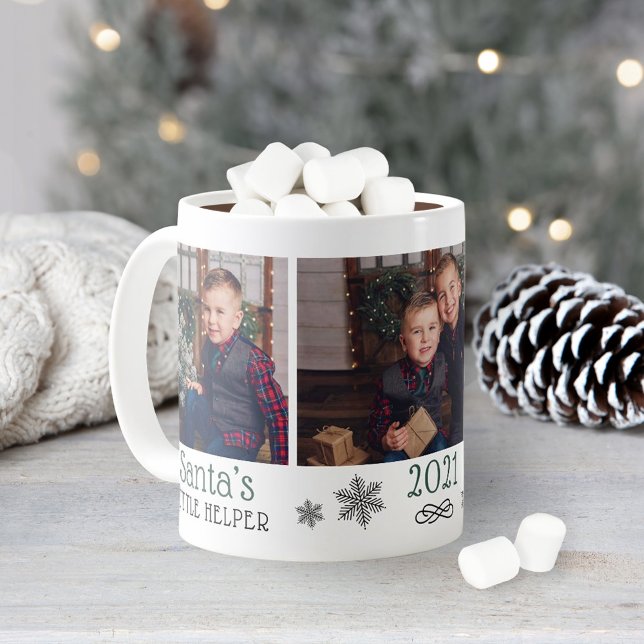 Santas Little Helper Green Photo Christmas Coffee Mug (Creator Uploaded)