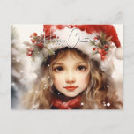 Santa&#39;s Little Helper  Holiday Postcard