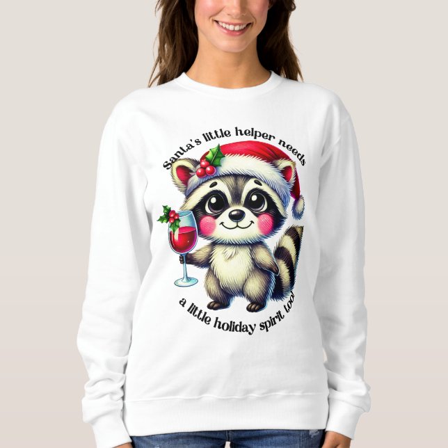 Santa's little helper in a festive holiday spirit sweatshirt (Front)