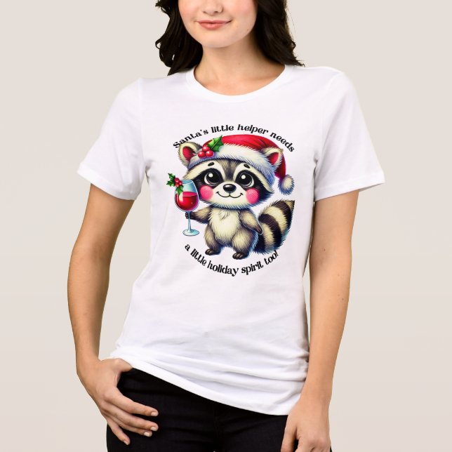 Santa's little helper in a festive holiday spirit Tri-Blend shirt (Front)
