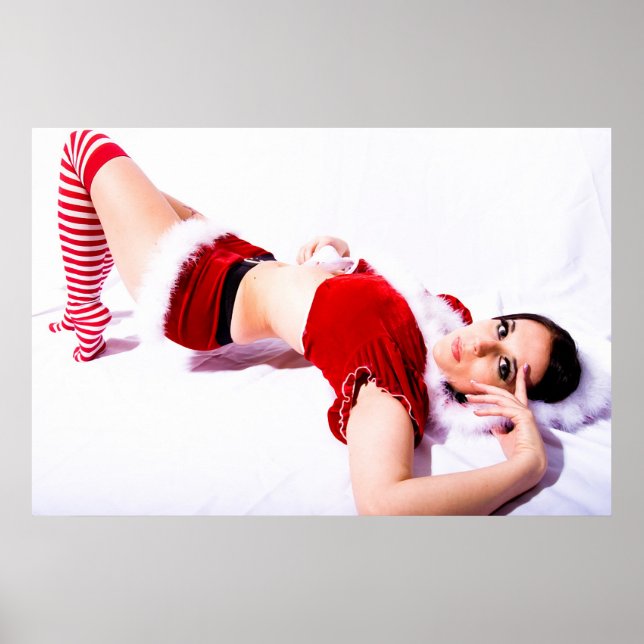 Santa's Little Helper in Stockings Poster (Front)