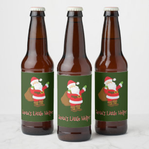 Santa's Little Helper Jolly St Nick Sack of Gifts Beer Bottle Label
