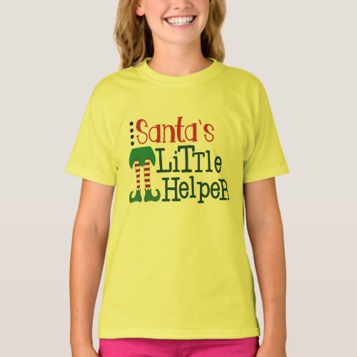 Santas little helper kids Xmas funny Christmas T_Shirt