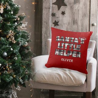 Santa's little helper Personalized Throw Pillow