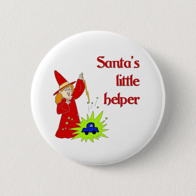 Santa's Little Helper Pinback Button (Front)