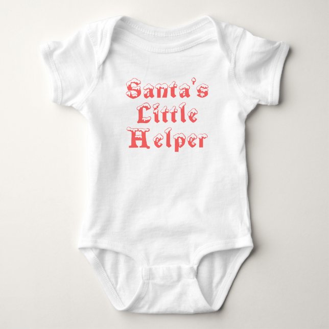 Santa's Little Helper - pink Baby Bodysuit (Front)