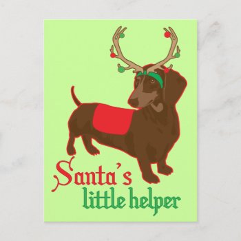 Santa's Little Helper Postcard by jamierushad at Zazzle