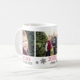 Santa's Little Helper | Red Holiday Photo Coffee Mug