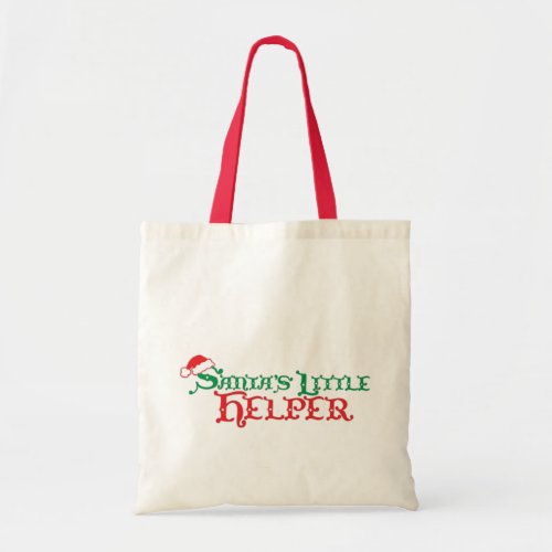 Santas little helper red seasonal shopping bag