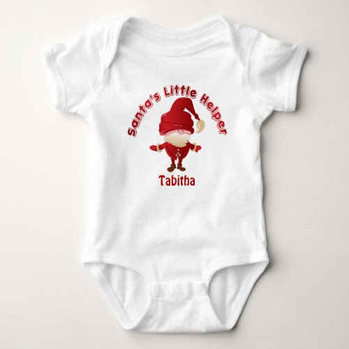 Santas Little Helper Sleeper Baby Bodysuit