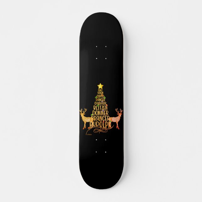 SANTA'S LITTLE HELPERS CHRISTMAS TREE SKATEBOARD (Front)
