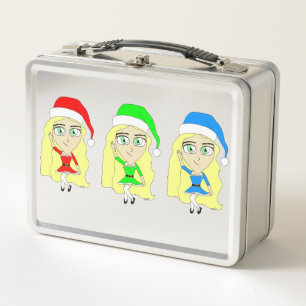 Santas little helpers metal lunch box