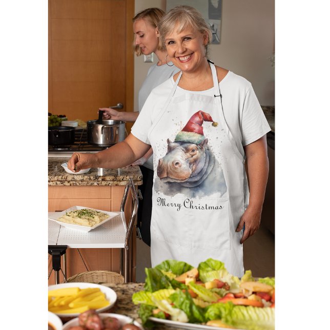 Santa's Little Hippo, custom Apron (Creator Uploaded)