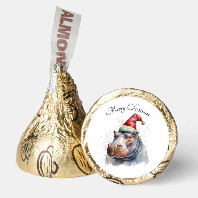 Santa's Little Hippo, custom Hershey®'s Kisses® (Front)