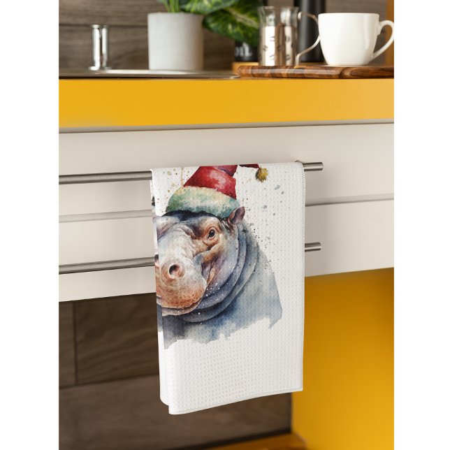 Santa's Little Hippo, custom Kitchen Towel (Creator Uploaded)