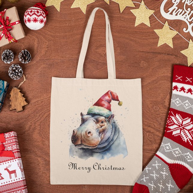 Santa's Little Hippo, custom Tote Bag (Creator Uploaded)
