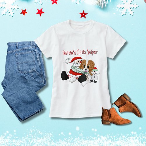 Santas Little Yelper Cavalier King Charles  T_Shirt
