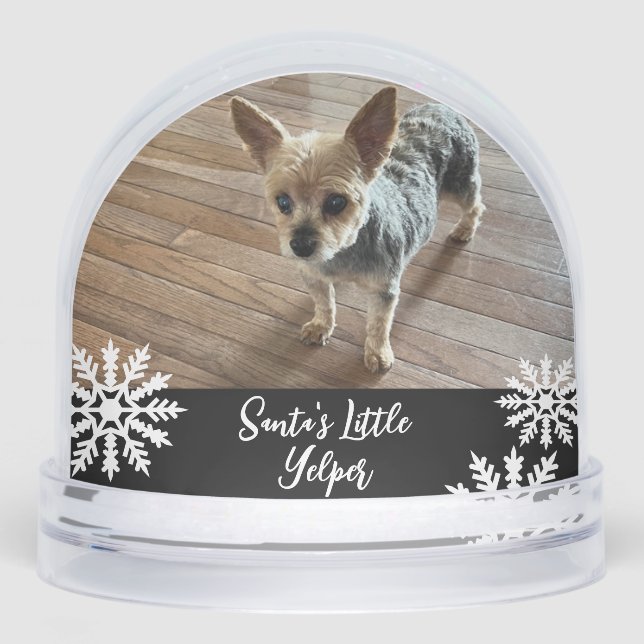 Santa's Little Yelper Dog Snow Globe (Front)