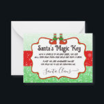 Santa's Magic Key Christmas Elf Note for kids<br><div class="desc">But mommy how does Santa get in our house if we don't have a fireplace?? Let your Christmas Elf deliver Santa's Magic Key to save the day! Personalize these cute matching Christmas elf designs for your kids. Perfect Christmas stationary in Green Glitter Design. Template for Santa's Magic Key with editable...</div>