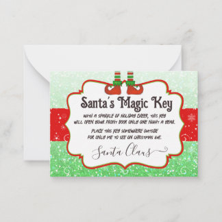 Santa's Magic Key Christmas Elf Note for kids