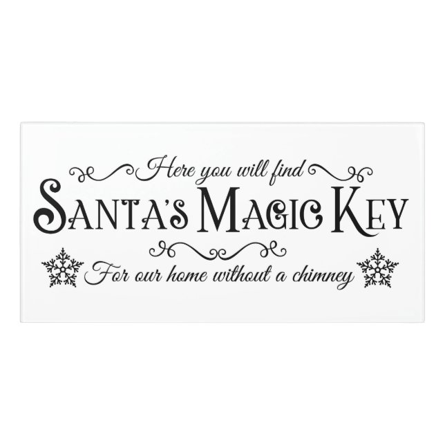 Santa's Magic Key For a Home Without a Chimney Door Sign (Classic Front)