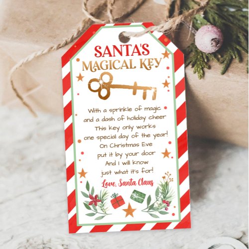 Santas Magical Key Tag Christmas Eve Box Label