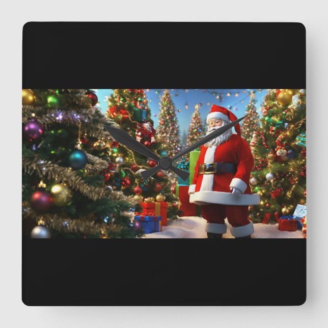 Santa's Magical Timepiece - Festive Holiday Clock  (Front)