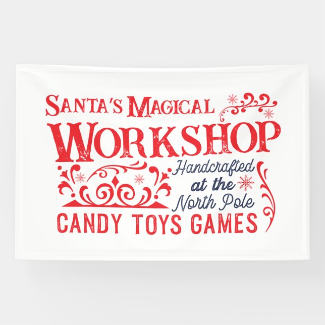 Santa's magical workshop Christmas Banner (Horizontal)