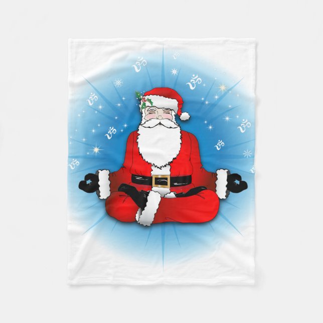 Santa's Meditation Fleece Blanket (Front)