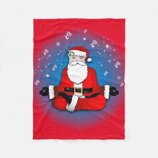 Santa's Meditation Fleece Blanket (Front)