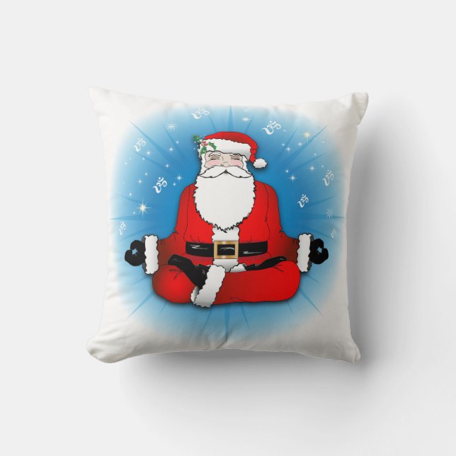 Santas Meditation Throw Pillow (Front)