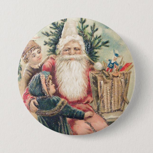 Santa's Merry Christmas Button (Front)