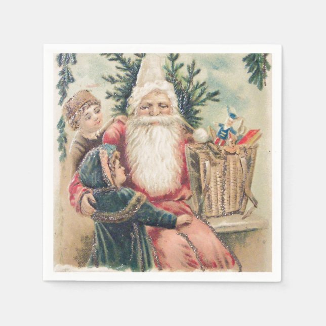 Santa's Merry Christmas Paper Napkins (Front)