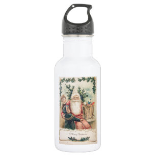 Santa's Merry Christmas Stainless Steel Water Bottle