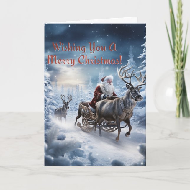 "Santa's Midnight Journey" Holiday Card (Front)