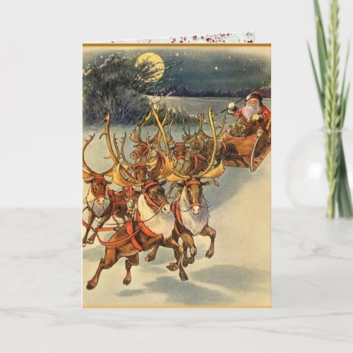 Santas Midnight Ride Holiday Christmas Card