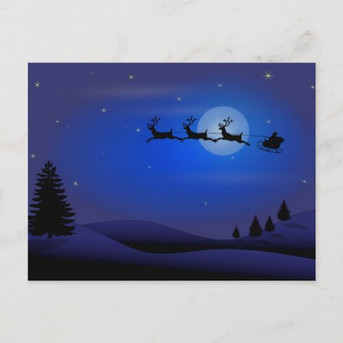 Santas Midnight Ride Holiday Postcard