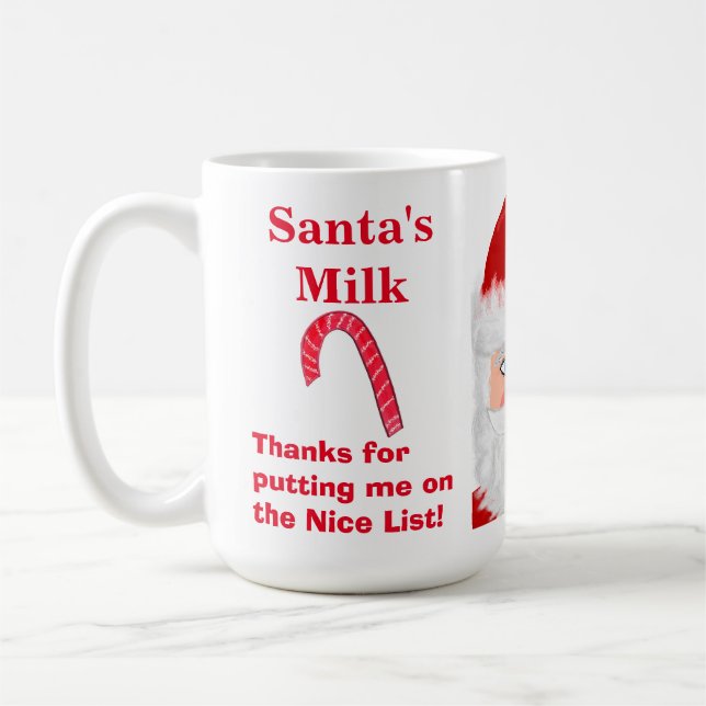 Santa's Milk Nice List Keepsake Mug (Left)
